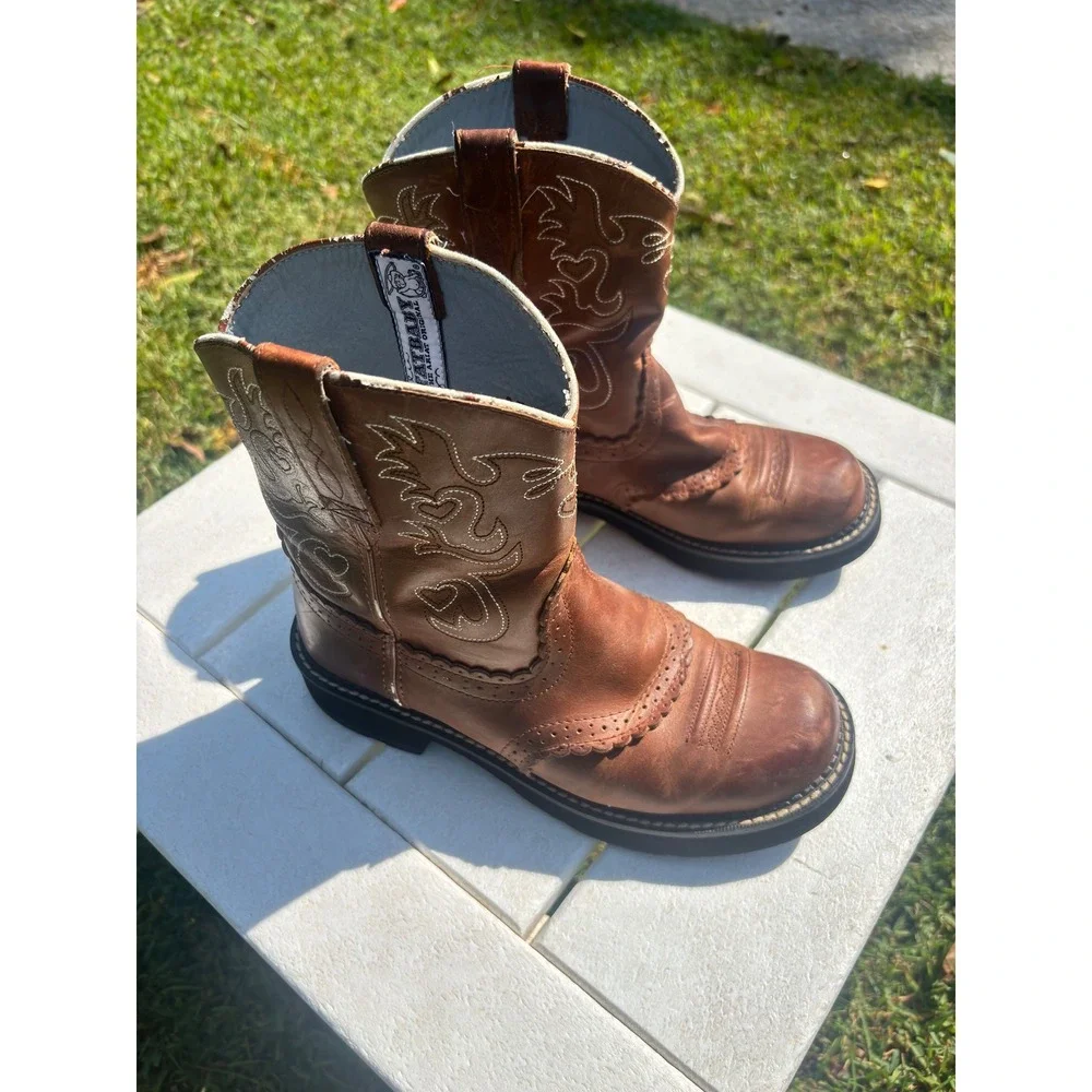 Ariat Fatbaby Original Kids Brown Leather Western Cowboy Boots 10000860 Size 8B